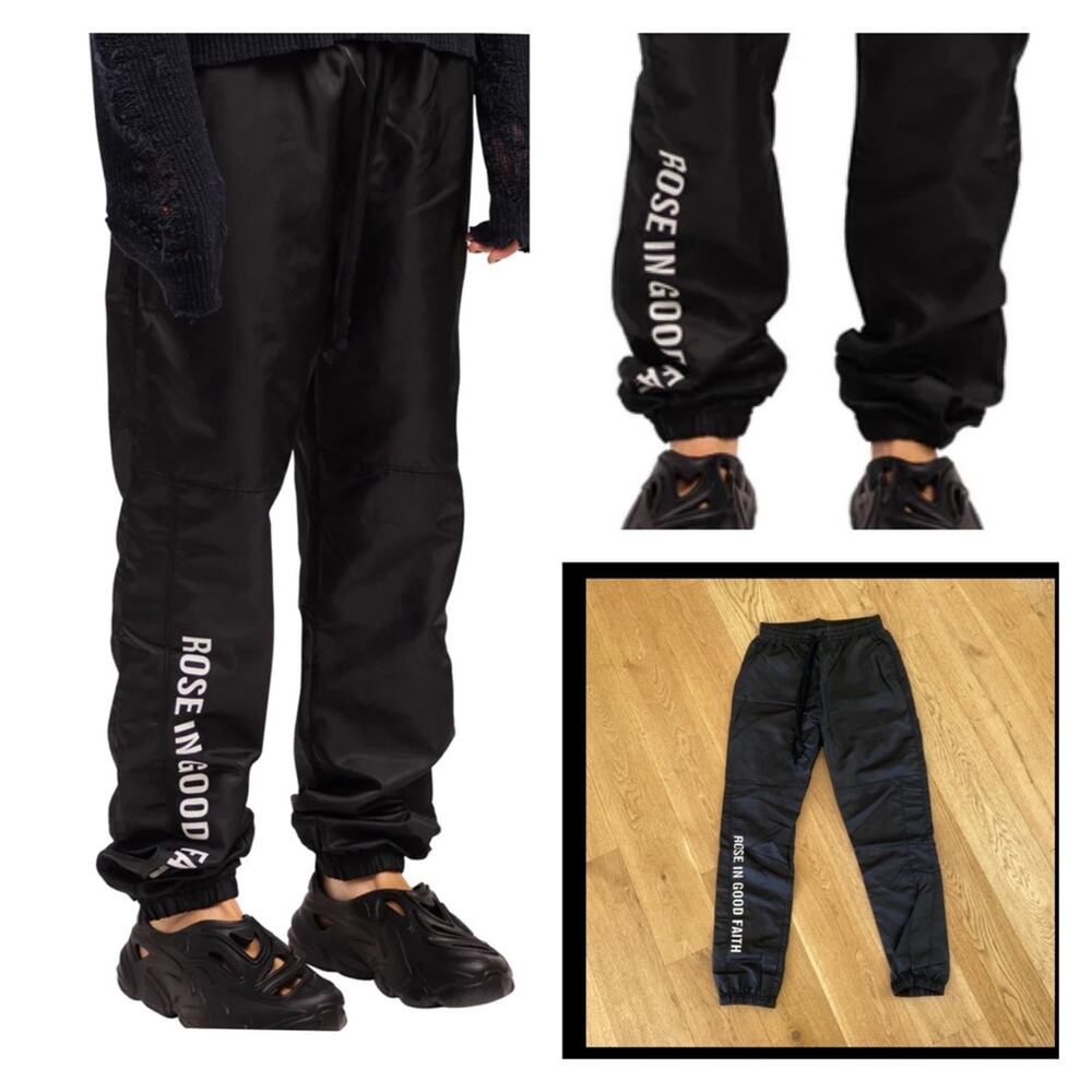 Rose in Good Faith Panel Track Pants in Black